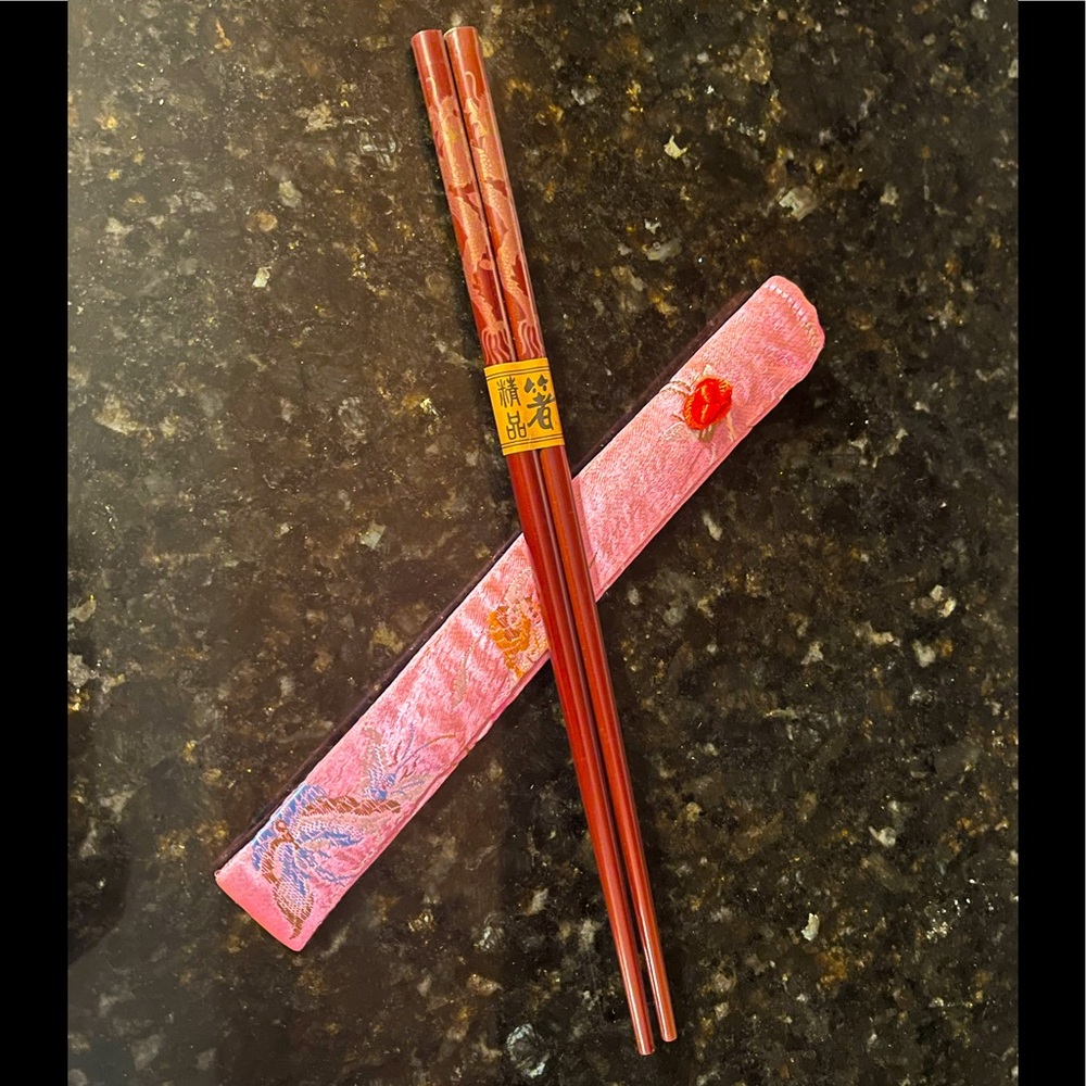 Authentic Japanese chopsticks with silk cover